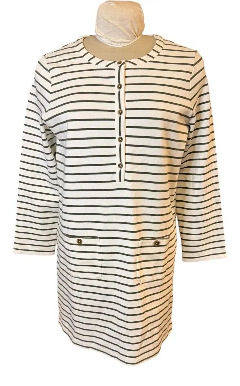 Tommy Bahama Aurora Isle Striped Long-Sleeve Mini Dress Medium
